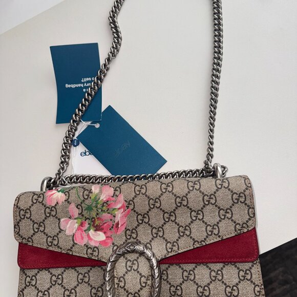 Gucci Dionysus Blooms Medium Shoulder Bag – Cherry Blossom Canvas & Red Suede - Picture 8 of 14